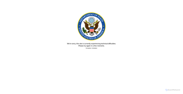 Security scan screenshot of https://share.america.gov/