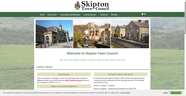 Security scan screenshot of http://www.skiptontowncouncil.gov.uk/