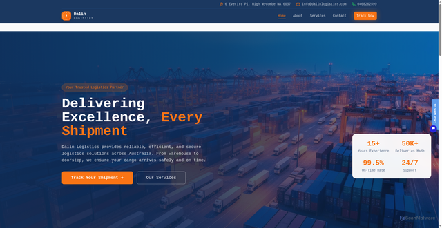 Security scan screenshot of https://dalinlogistics.com/