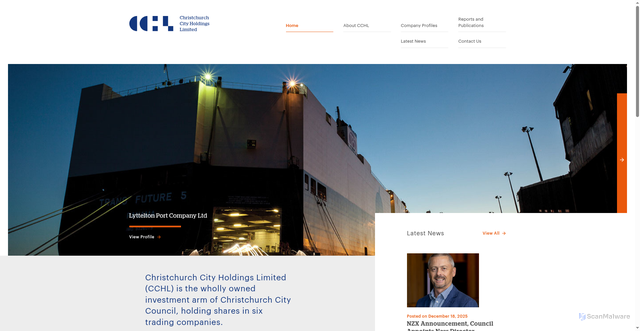 Security scan screenshot of https://www.cchl.co.nz/