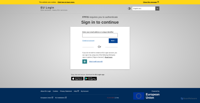 Security scan screenshot of https://webtools.europa.eu