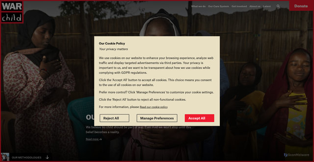Security scan screenshot of https://www.warchild.net/