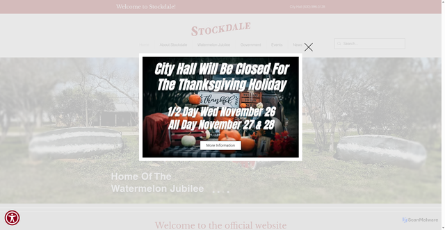 Security scan screenshot of https://stockdaletx.gov/