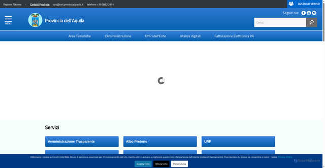 Security scan screenshot of https://www.provincia.laquila.it/