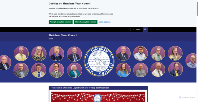 Security scan screenshot of http://thatchamtowncouncil.gov.uk/