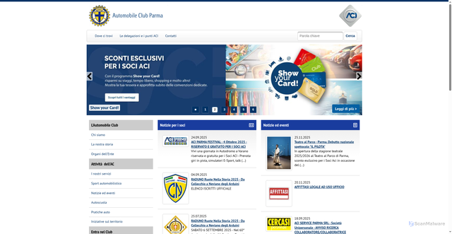 Security scan screenshot of https://parma.aci.it/