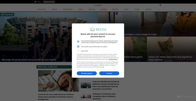Security scan screenshot of https://bezzia.com