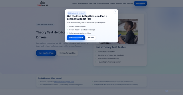 Security scan screenshot of https://passfasteruk.co.uk/theory-test