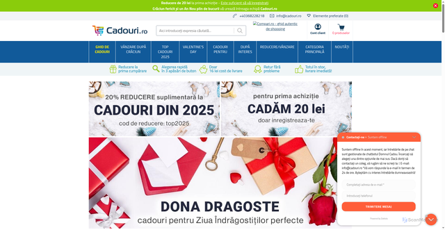 Security scan screenshot of https://www.cadouri.ro