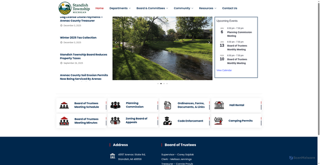 Security scan screenshot of https://standishtownship.gov/