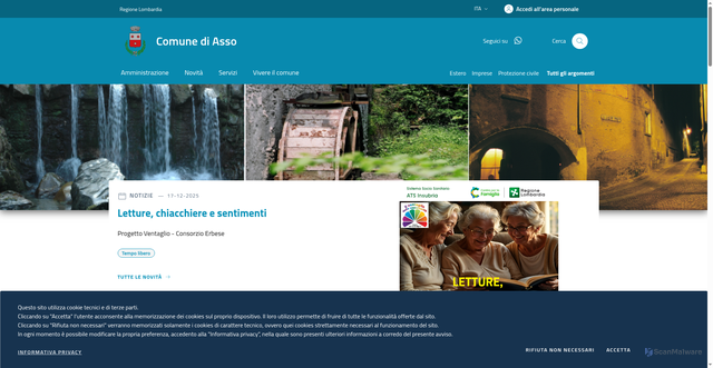 Security scan screenshot of https://www.comune.asso.co.it/