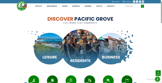 Security scan screenshot of https://cityofpacificgrove.gov/