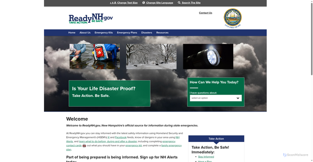Security scan screenshot of https://www.readynh.gov/
