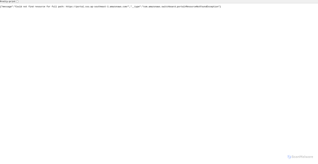 Security scan screenshot of https://portal.sso.ap-southeast-1.amazonaws.com