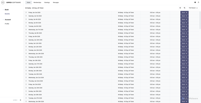 Security scan screenshot of https://app.birrdi.com/u/book?event_id=1d911ba1-476f-4541-96b4-96e40ecd782b