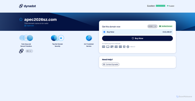 Security scan screenshot of http://apec2026sz.com/