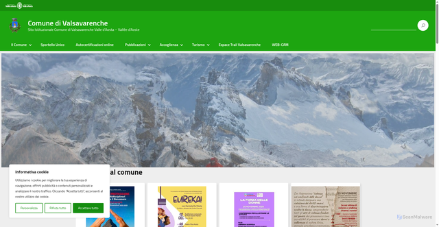 Security scan screenshot of https://www.comune.valsavarenche.ao.it/