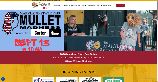 Security scan screenshot of https://marylandstatefair.com/