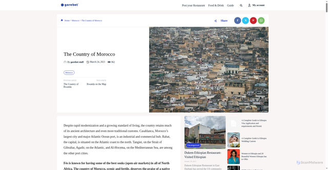 Security scan screenshot of https://www.gorebet.com/the-country-of-morocco/
