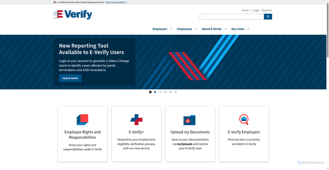 Security scan screenshot of https://e-verify.gov/