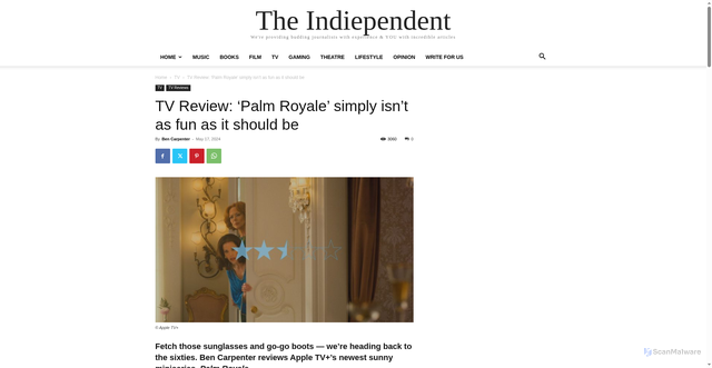 Security scan screenshot of https://www.indiependent.co.uk/tv-review-palm-royale-simply-isnt-as-fun-as-it-should-be/