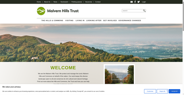 Security scan screenshot of https://www.malvernhills.org.uk/