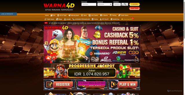 Security scan screenshot of https://apkwarna4d1.xyz/game/cockfight