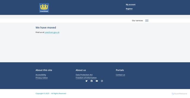 Security scan screenshot of https://www.lewishamhomes.org.uk/