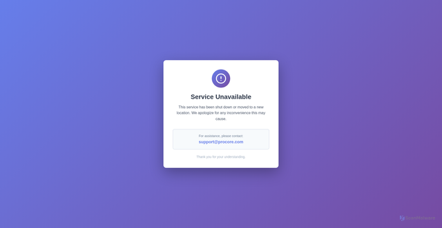 Security scan screenshot of https://office-365.procore.com