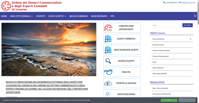 Security scan screenshot of https://www.odcec.livorno.it/