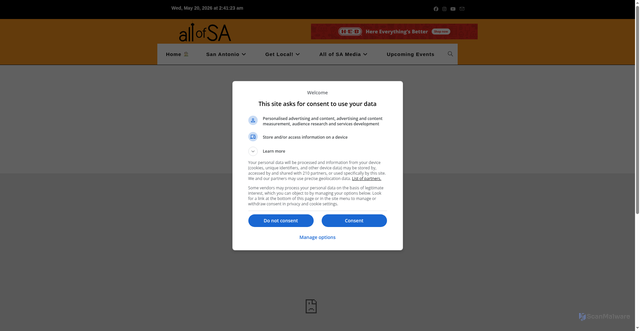 Security scan screenshot of https://allofsa.net/cpsoutagemap/