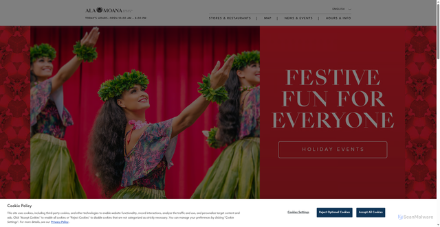 Security scan screenshot of https://www.alamoanacenter.com/en/
