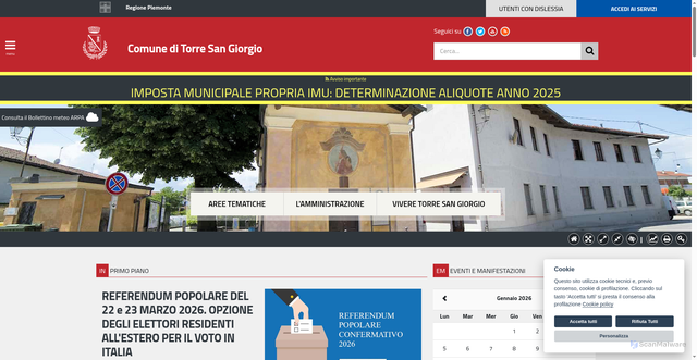 Security scan screenshot of https://www.comune.torresangiorgio.cn.it/