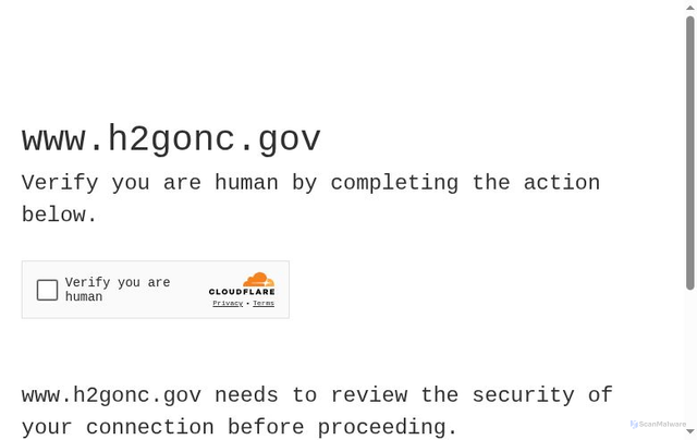 Security scan screenshot of https://www.h2gonc.gov