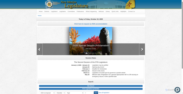 Security scan screenshot of https://www.nmlegis.gov/
