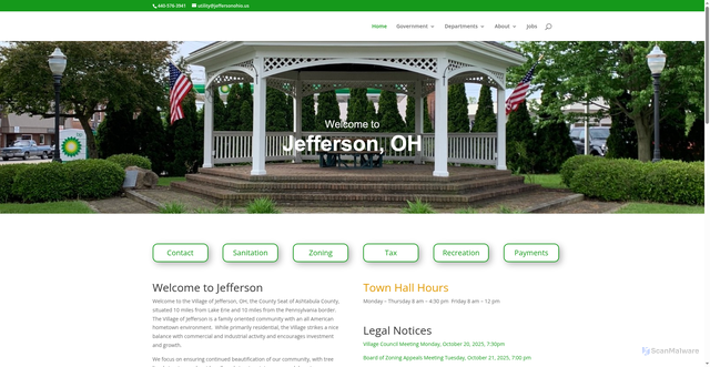 Security scan screenshot of https://jeffersonohio.gov/