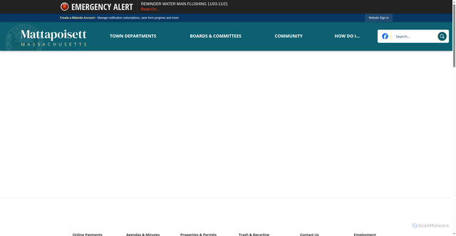 Security scan screenshot of https://mattapoisett.gov/