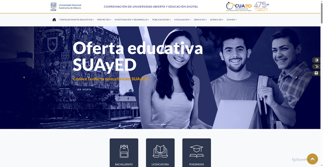 Security scan screenshot of https://cuaed.unam.mx