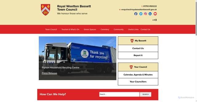 Security scan screenshot of https://www.royalwoottonbassett.gov.uk/