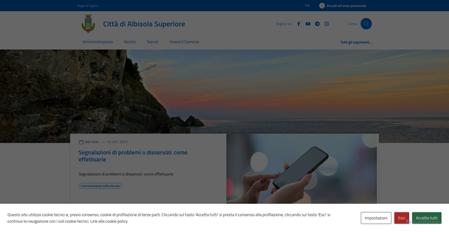 Security scan screenshot of https://comune.albisola-superiore.sv.it/