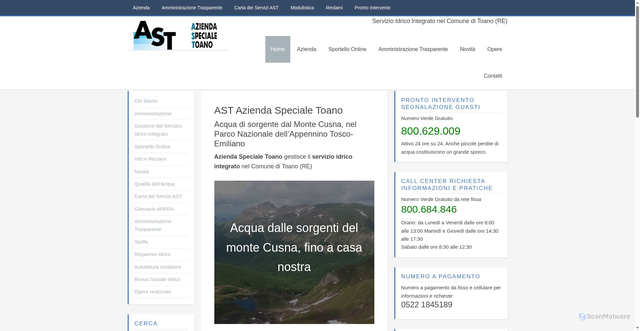 Security scan screenshot of https://www.acquatoano.it/