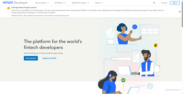 Security scan screenshot of https://developer.intuit.com