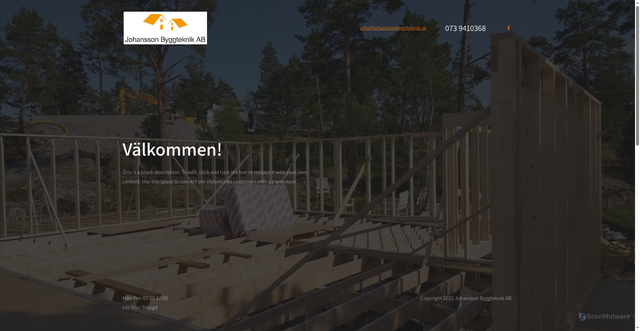 Security scan screenshot of https://johanssonbyggteknik.se