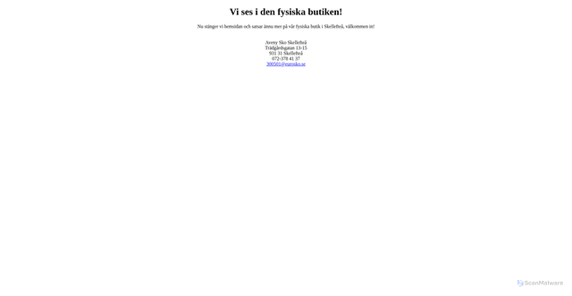 Security scan screenshot of https://avenysko.se
