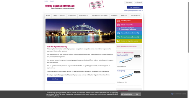 Security scan screenshot of http://ask-an-agent.online/