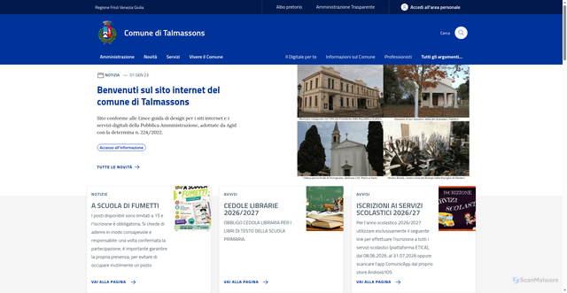 Security scan screenshot of https://www.comune.talmassons.ud.it/