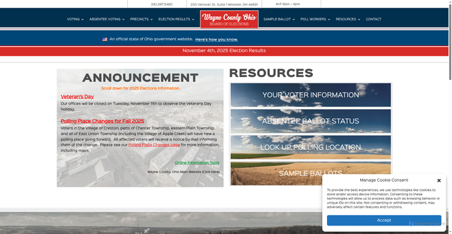 Security scan screenshot of https://www.waynecountyoh.gov/