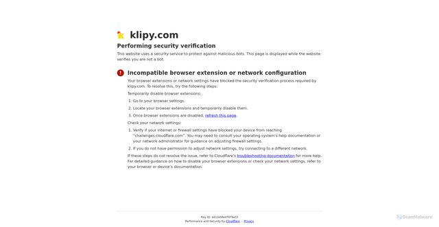 Security scan screenshot of https://klipy.com/gifs/fake-larp-larp-larp-sahur