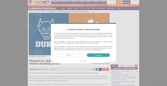 Security scan screenshot of https://www.tigernet.com/clemson-football/story/clemson-vs.-duke-prediction-tigers-try-to-reverse-stunning-trends-23709
