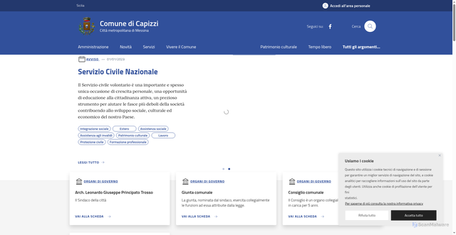 Security scan screenshot of https://www.comune.capizzi.me.it/